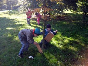 Ganz vertieft sind alle bei der Arbeit.