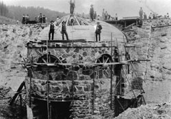 Kuppelschalung auf dem Schieberhaus